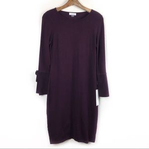 Calvin Klein NWT Bell Sleeve Purple Dress Medium